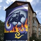 Мурал с изображением пожарного-спасателя появился в Алматы