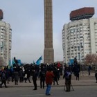 В Алматы начались митинги на Новой площади 